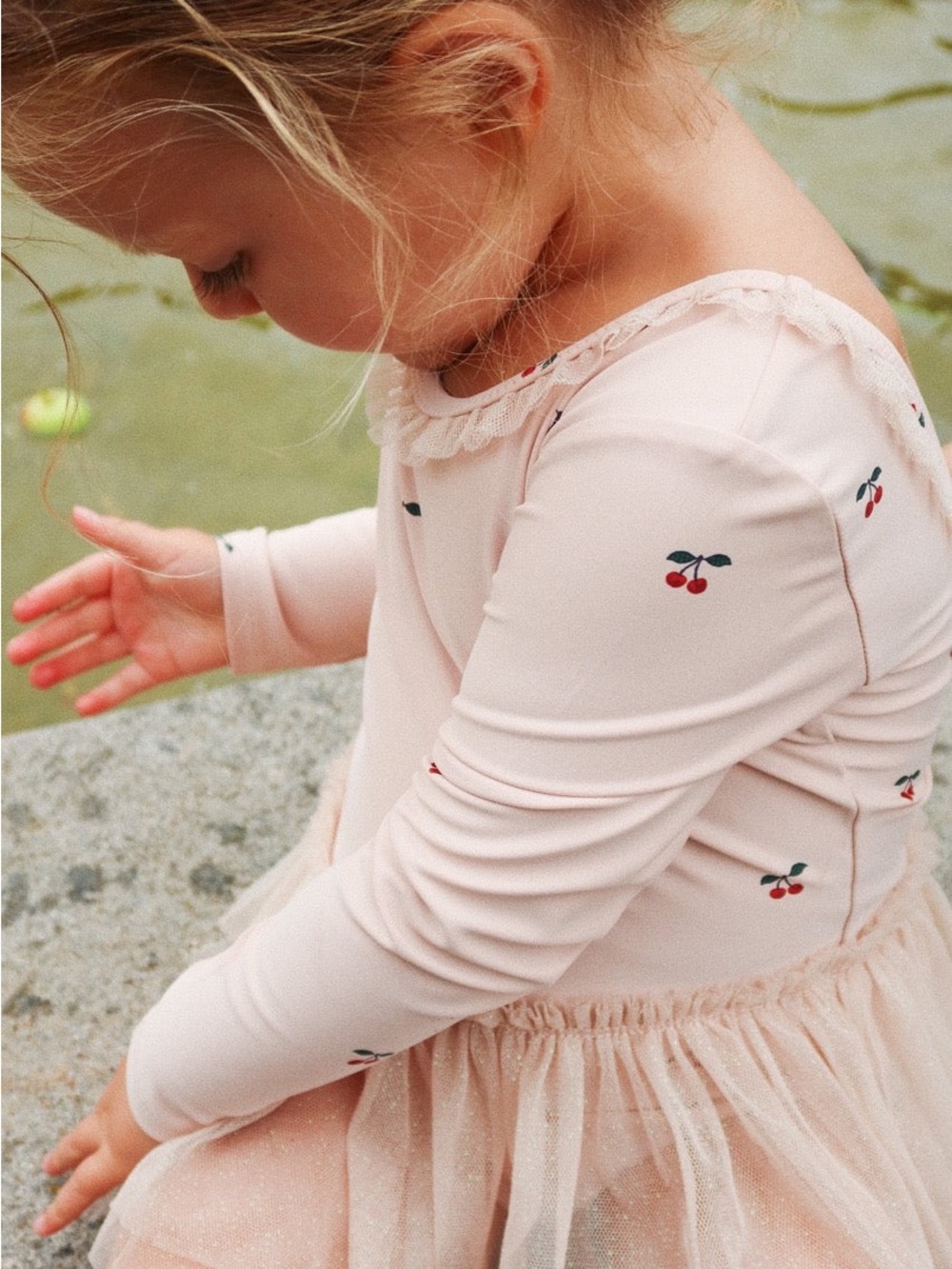 Konges Sløjd Strut LS Swimsuit in Cherry Blush Girls NWT $87